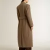 Abrigo cruzado de mujer en mezcla de lana beige Abrigo cruzado de mujer en mezcla de lana beige