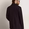 Abrigo cruzado para hombre en lana azul oscuro con botones dorados Abrigo cruzado para hombre en lana azul oscuro con botones dorados