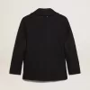 Abrigo cruzado para hombre en lana azul oscuro con botones dorados Abrigo cruzado para hombre en lana azul oscuro con botones dorados