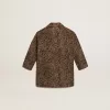 Abrigo de lana con estampado animal jacquard y botonadura sencilla para niña Abrigo de lana con estampado animal jacquard y botonadura sencilla para niña