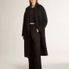 Abrigo negro de corte recto para mujer Abrigo negro de corte recto para mujer