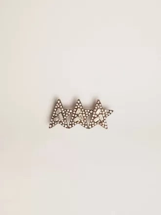 Accesorio de encaje con tres estrellas de color oro antiguo con cristales