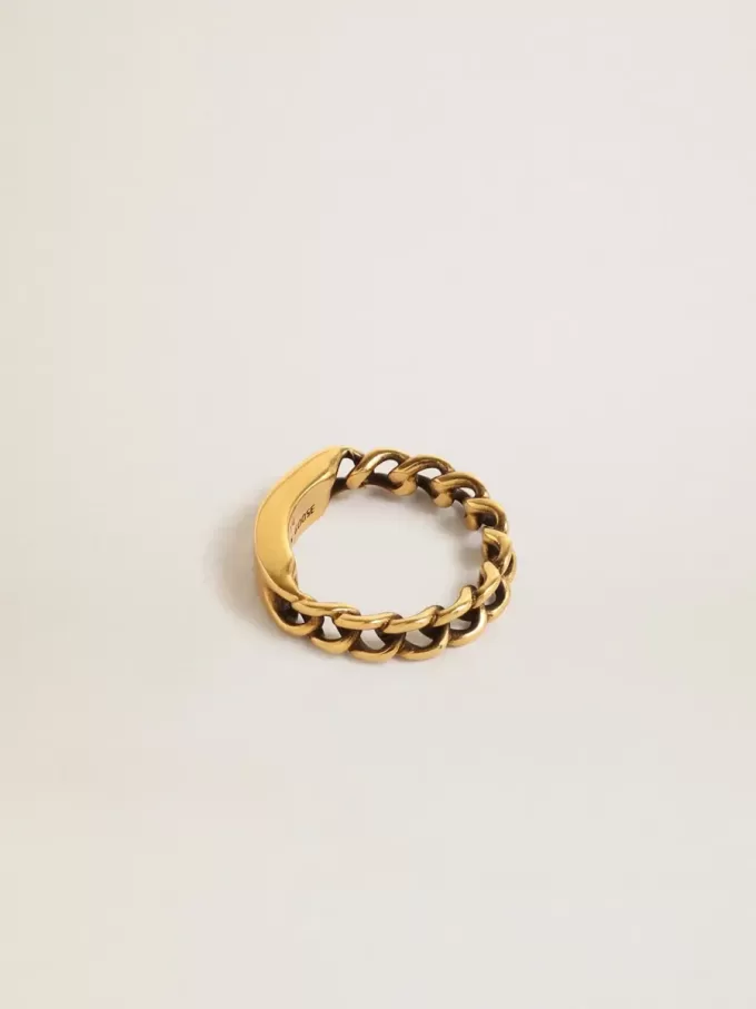 Anillo en color oro antiguo con eslabones regulares Anillo en color oro antiguo con eslabones regulares