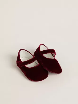 Bailarinas Sofi Baby en terciopelo y ante burdeos