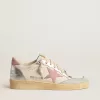 Ball Star con estrella de ante rosa e inserciones de piel metalizada
