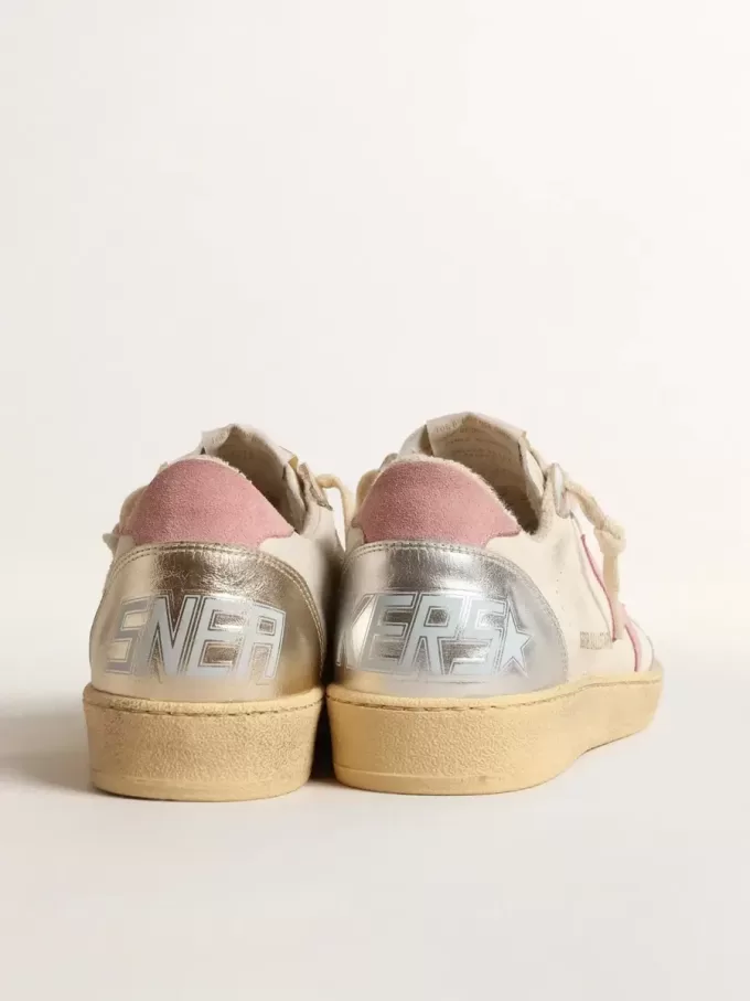 Ball Star con estrella de ante rosa e inserciones de piel metalizada