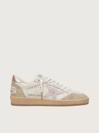 Ball Star con estrella de ante rosa y bordes con purpurina plateada y lengüeta del talón en oro rosa