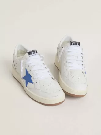 Ball Star con estrella de cuero azul claro y lengüeta del talón de cuero plateado laminado