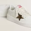 Ball Star con estrella de piel de potro con estampado de leopardo y lengüeta del talón de cuero laminado negro Ball Star con estrella de piel de potro con estampado de leopardo y lengüeta del talón de cuero laminado negro