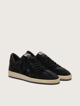 Ball Star en ante con cristales Swarovski negros y estrella de ante negro