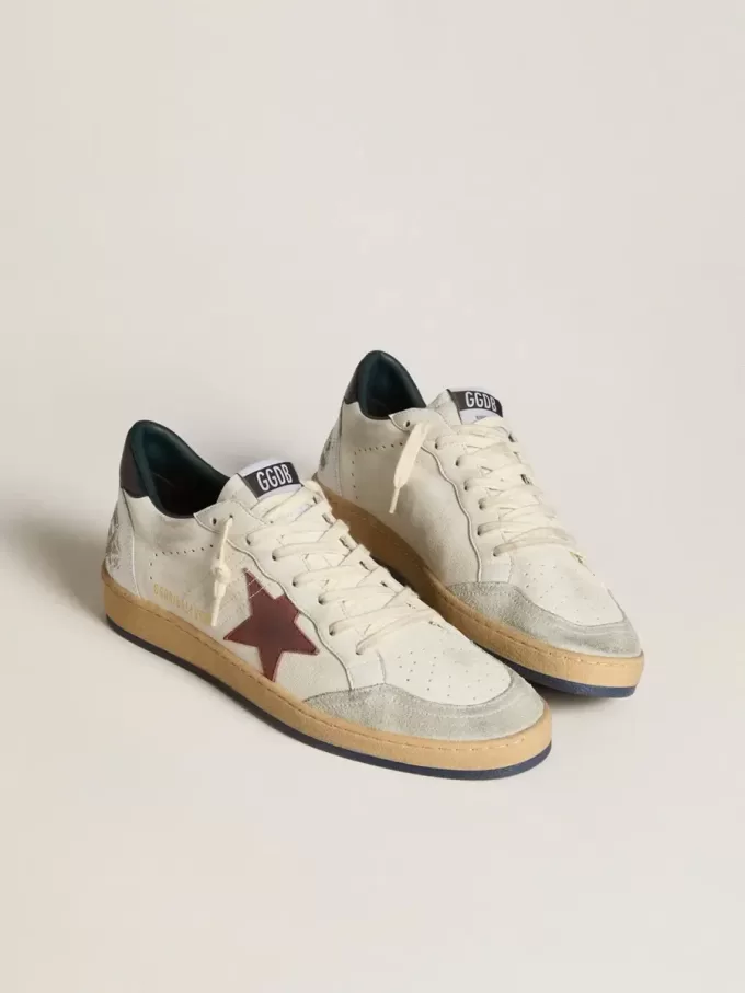 Ball Star en napa con estrella de nubuck marrón y lengüeta del talón en napa Ball Star en napa con estrella de nubuck marrón y lengüeta del talón en napa