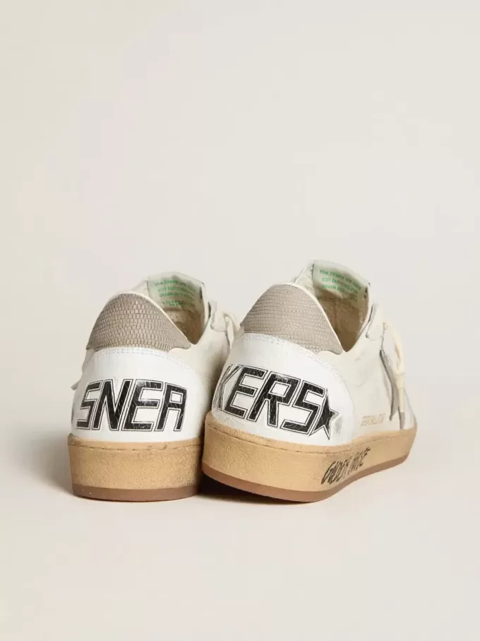 Ball Star en piel napa con estrella y lengüeta en el talón de nubuck gris Ball Star en piel napa con estrella y lengüeta en el talón de nubuck gris