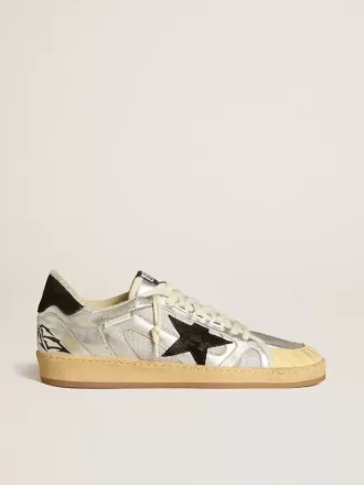 Ball Star LAB en piel plateada con estrella y lengüeta del talón en ante negro