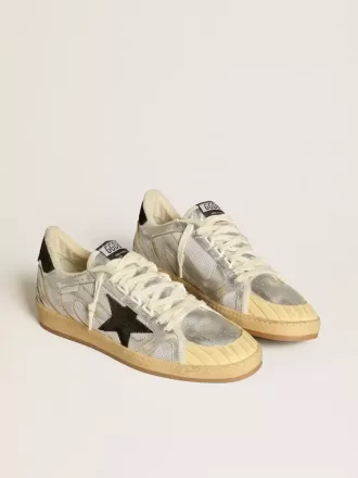 Ball Star LAB en piel plateada con estrella y lengüeta del talón en ante negro