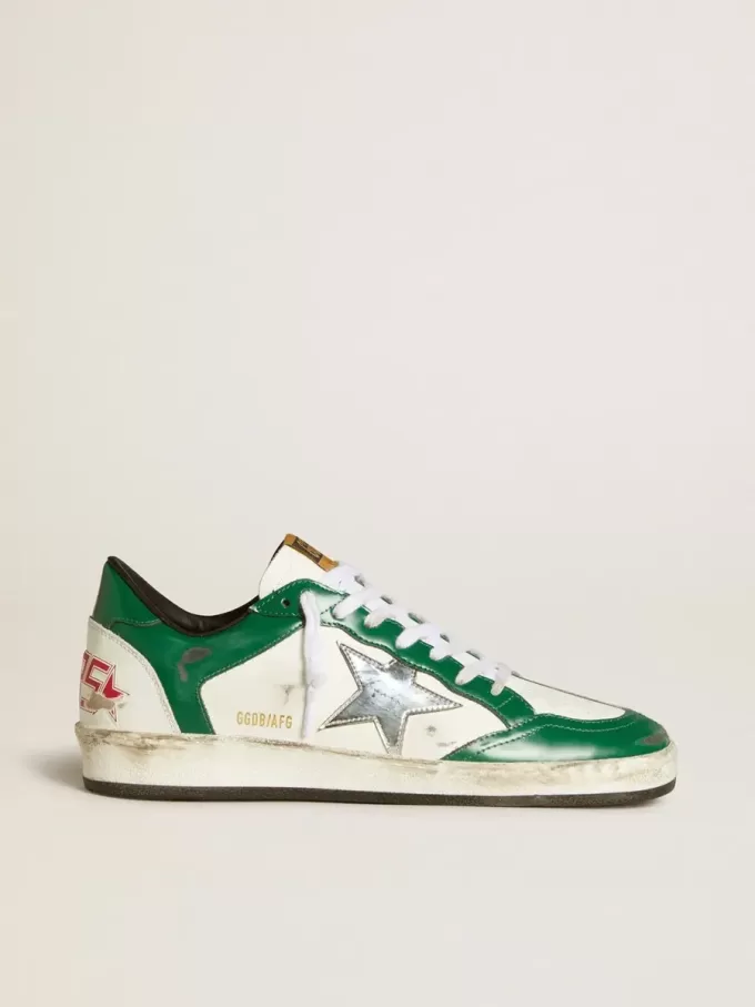 Ball Star LAB para mujer en piel verde y blanca con estrella plateada Ball Star LAB para mujer en piel verde y blanca con estrella plateada