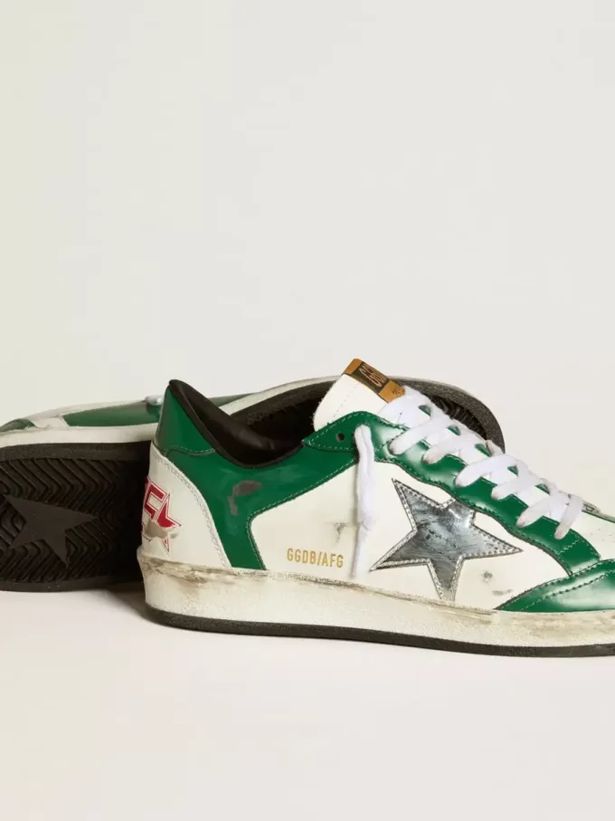 Ball Star LAB para mujer en piel verde y blanca con estrella plateada Ball Star LAB para mujer en piel verde y blanca con estrella plateada