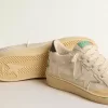 Ball Star LTD con estrella de lona color vainilla y lengüeta de cuero en el talón