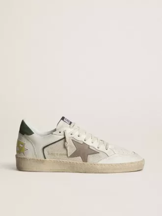 Ball Star LTD en malla y piel napa con estrella de piel gris y lengüeta del talón de ante verde Ball Star LTD en malla y piel napa con estrella de piel gris y lengüeta del talón de ante verde