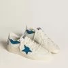 Ball Star LTD en napa con estrella de cuero turquesa y lengüeta blanca en el talón Ball Star LTD en napa con estrella de cuero turquesa y lengüeta blanca en el talón