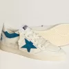 Ball Star LTD en napa con estrella de cuero turquesa y lengüeta blanca en el talón Ball Star LTD en napa con estrella de cuero turquesa y lengüeta blanca en el talón