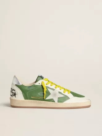 Ball Star LTD en piel napa verde con estrella de ante blanco y lengüeta del talón en piel plateada metalizada Ball Star LTD en piel napa verde con estrella de ante blanco y lengüeta del talón en piel plateada metalizada