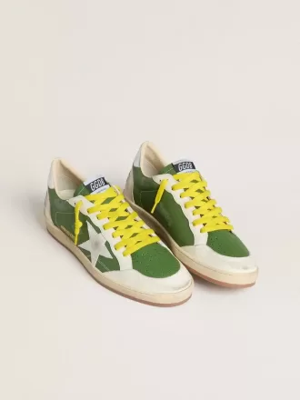 Ball Star LTD en piel napa verde con estrella de ante blanco y lengüeta del talón en piel plateada metalizada Ball Star LTD en piel napa verde con estrella de ante blanco y lengüeta del talón en piel plateada metalizada