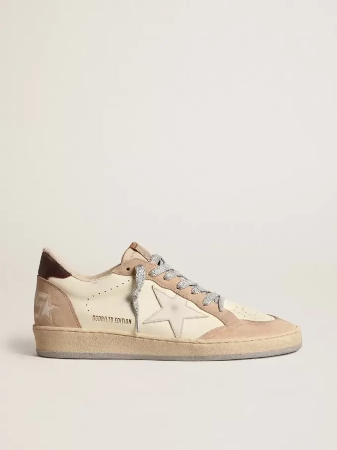 Ball Star LTD para mujer con estrella blanca y lengüeta de cuero burdeos en el talón Ball Star LTD para mujer con estrella blanca y lengüeta de cuero burdeos en el talón