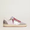 Ball Star LTD para mujer en nailon lila con estrella de cuero blanco e inserciones de ante Ball Star LTD para mujer en nailon lila con estrella de cuero blanco e inserciones de ante