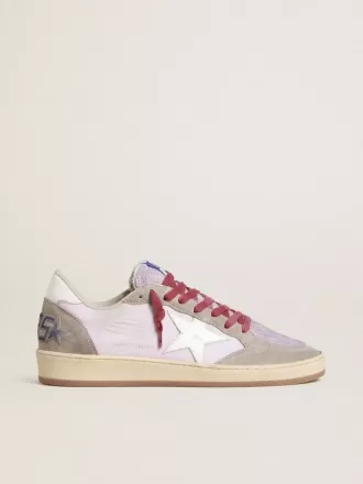 Ball Star LTD para mujer en nailon lila con estrella de cuero blanco e inserciones de ante Ball Star LTD para mujer en nailon lila con estrella de cuero blanco e inserciones de ante
