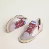 Ball Star LTD para mujer en nailon lila con estrella de cuero blanco e inserciones de ante Ball Star LTD para mujer en nailon lila con estrella de cuero blanco e inserciones de ante