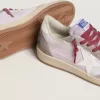 Ball Star LTD para mujer en nailon lila con estrella de cuero blanco e inserciones de ante Ball Star LTD para mujer en nailon lila con estrella de cuero blanco e inserciones de ante
