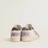 Ball Star LTD para mujer en napa con estrella de cuero laminado platino y lengüeta del talón en nubuck burdeos Ball Star LTD para mujer en napa con estrella de cuero laminado platino y lengüeta del talón en nubuck burdeos