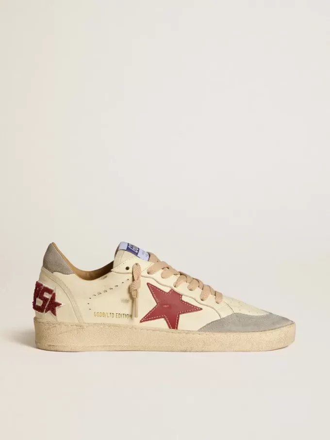 Ball Star LTD para mujer en napa con estrella de cuero y lengüeta de ante plateado en el talón Ball Star LTD para mujer en napa con estrella de cuero y lengüeta de ante plateado en el talón