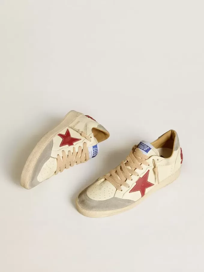 Ball Star LTD para mujer en napa con estrella de cuero y lengüeta de ante plateado en el talón Ball Star LTD para mujer en napa con estrella de cuero y lengüeta de ante plateado en el talón