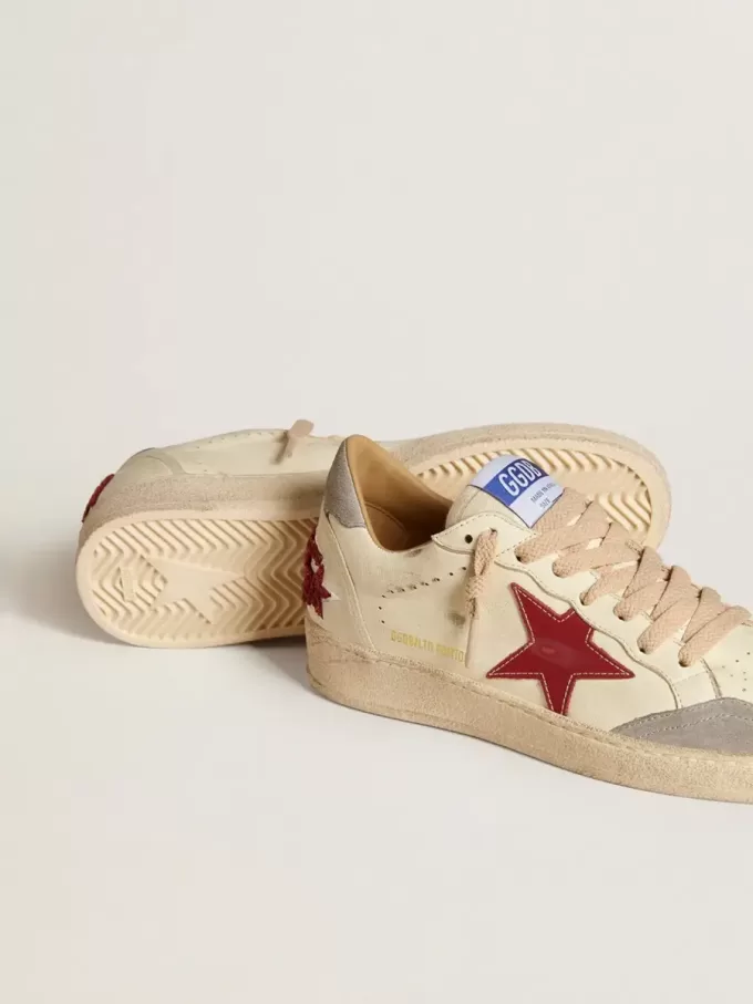 Ball Star LTD para mujer en napa con estrella de cuero y lengüeta de ante plateado en el talón Ball Star LTD para mujer en napa con estrella de cuero y lengüeta de ante plateado en el talón