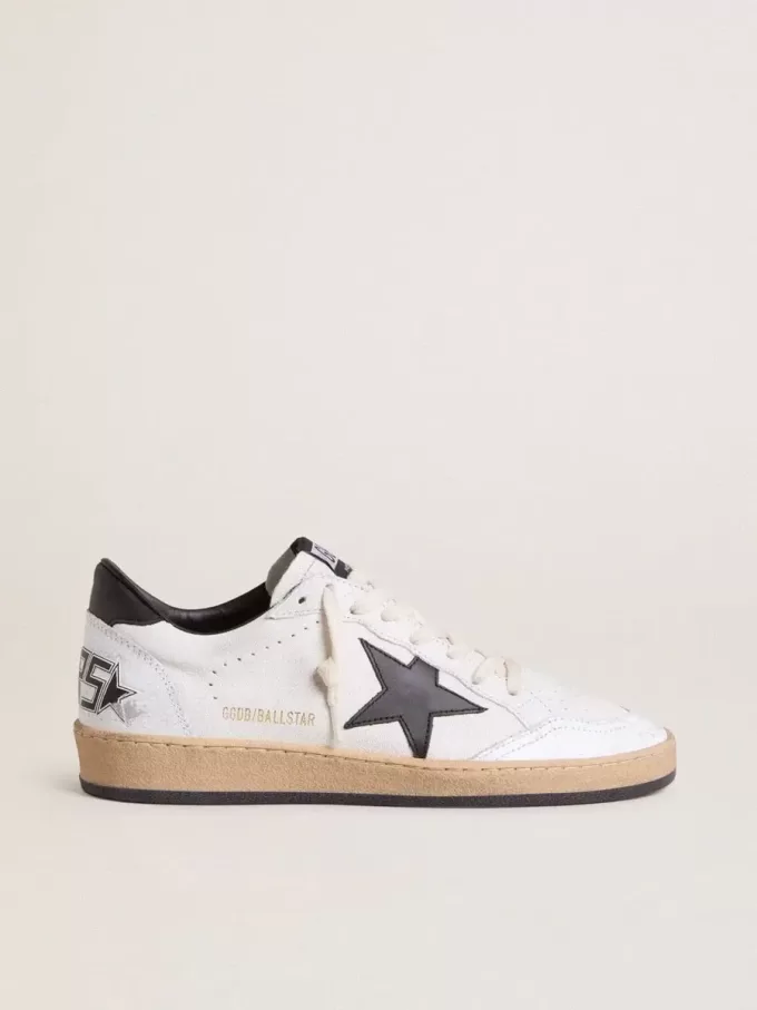 Ball Star para hombre en napa blanca con estrella negra Ball Star para hombre en napa blanca con estrella negra