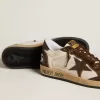 Ball Star para hombre en napa y malla con estrella de ante e inserciones de cuero marrón Ball Star para hombre en napa y malla con estrella de ante e inserciones de cuero marrón