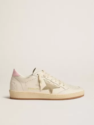 Ball Star para mujer con estrella de cuero dorado y lengüeta de cuero rosa en el talón Ball Star para mujer con estrella de cuero dorado y lengüeta de cuero rosa en el talón