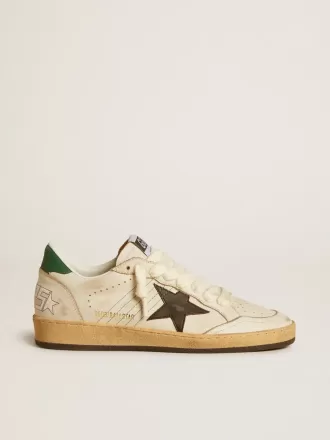 Ball Star para mujer con estrella de cuero negro y lengüeta del talón de cuero verde Ball Star para mujer con estrella de cuero negro y lengüeta del talón de cuero verde