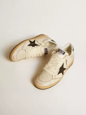 Ball Star para mujer con estrella de cuero negro y lengüeta del talón de cuero verde Ball Star para mujer con estrella de cuero negro y lengüeta del talón de cuero verde