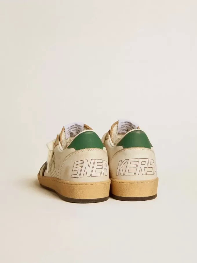 Ball Star para mujer con estrella de cuero negro y lengüeta del talón de cuero verde