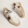 Ball Star para mujer con estrella de piel de potro con estampado de leopardo y lengüeta negra en el talón Ball Star para mujer con estrella de piel de potro con estampado de leopardo y lengüeta negra en el talón