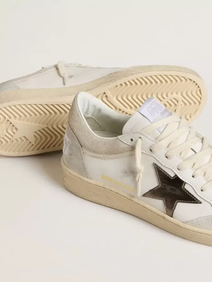 Ball Star para mujer con estrella de piel metalizada y lengüeta del talón de piel brillante Ball Star para mujer con estrella de piel metalizada y lengüeta del talón de piel brillante
