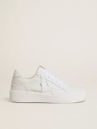 Ball Star para mujer con estrella y lengüeta en el talón de cuero blanco Ball Star para mujer con estrella y lengüeta en el talón de cuero blanco