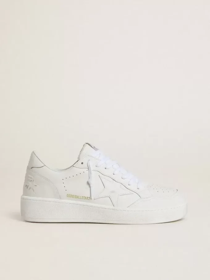 Ball Star para mujer con estrella y lengüeta en el talón de cuero blanco Ball Star para mujer con estrella y lengüeta en el talón de cuero blanco