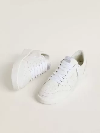 Ball Star para mujer con estrella y lengüeta en el talón de cuero blanco Ball Star para mujer con estrella y lengüeta en el talón de cuero blanco