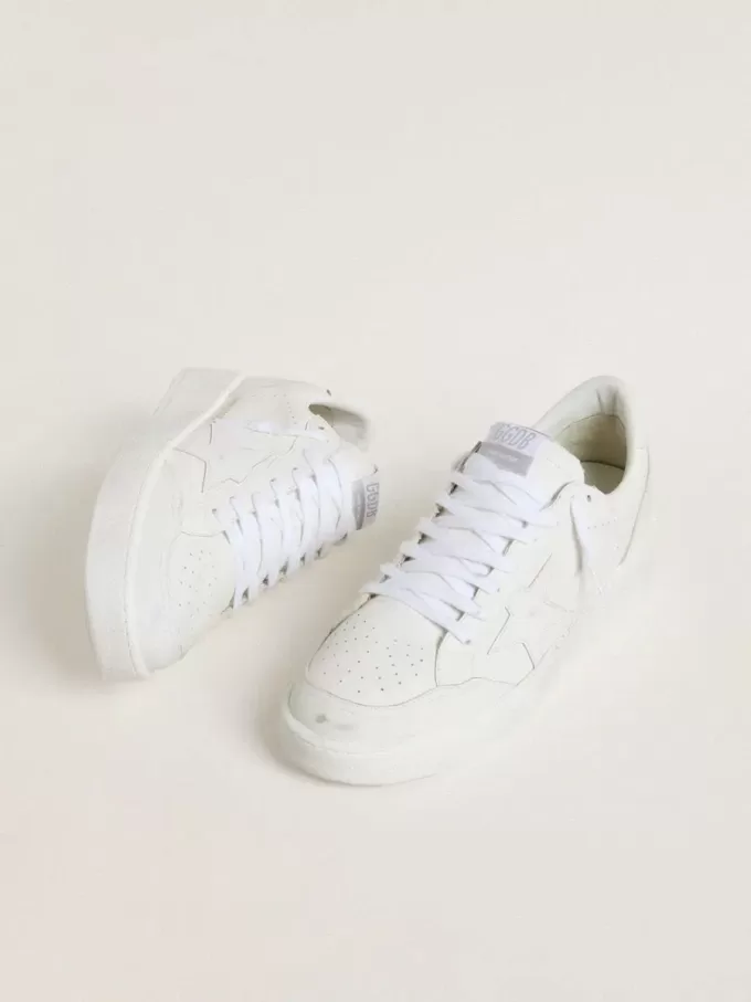 Ball Star para mujer con estrella y lengüeta en el talón de cuero blanco Ball Star para mujer con estrella y lengüeta en el talón de cuero blanco