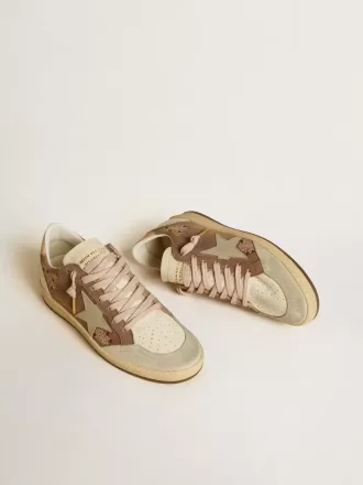 Ball Star para mujer en ante marrón con estrella y lengüeta en el talón de piel