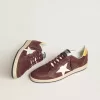 Ball Star para mujer en nubuck chocolate con estrella y lengüeta en el talón de piel