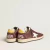 Ball Star para mujer en nubuck chocolate con estrella y lengüeta en el talón de piel